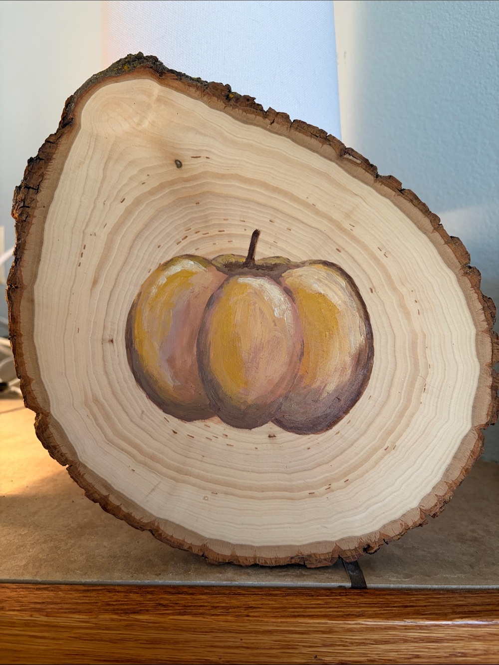Hand-Painted Pumpkin Wood Slice Wall Art